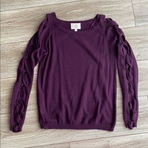 Skies are Blue Medea CutOut Sleeve Cotton Pullover